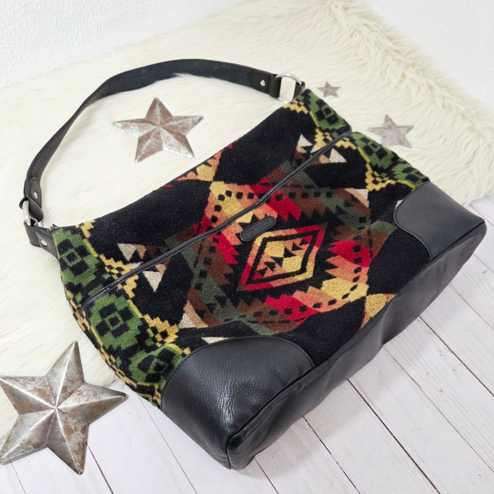 Pendleton shoulder bag southwestern red orange yellow green black wool purse - Picture 1 of 7